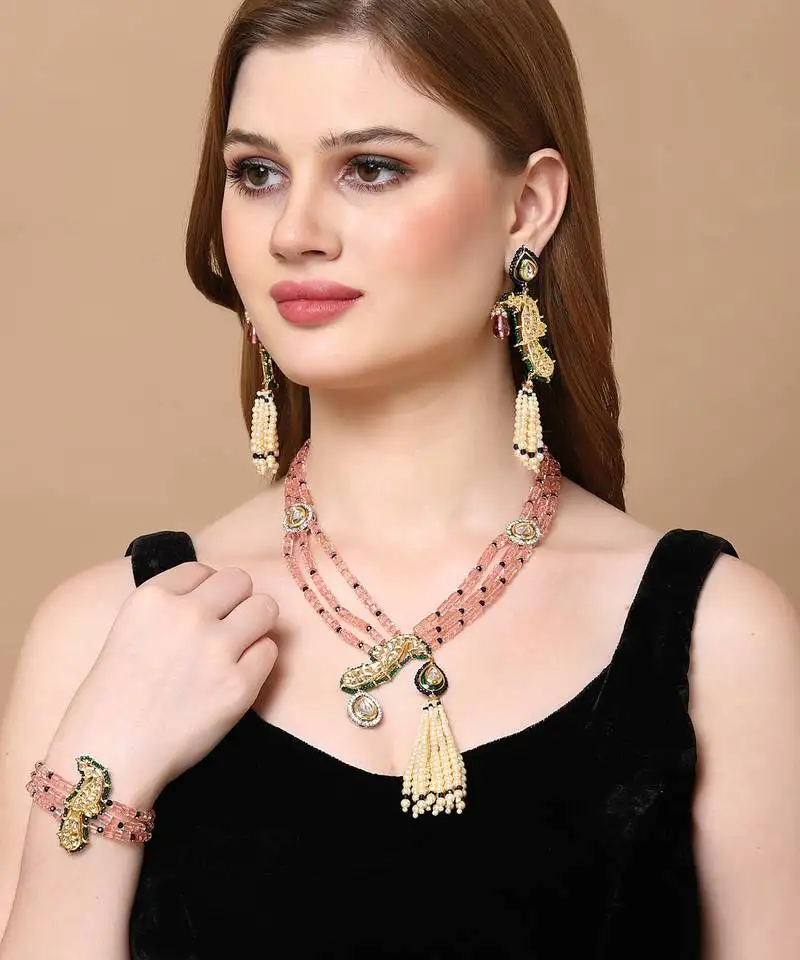 Gul-e-zahra necklace with earring jewellery set