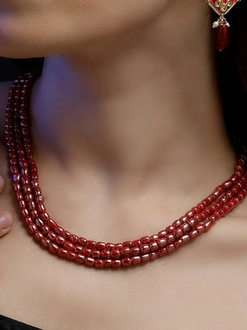 Nazakat-e-surkh layered necklace