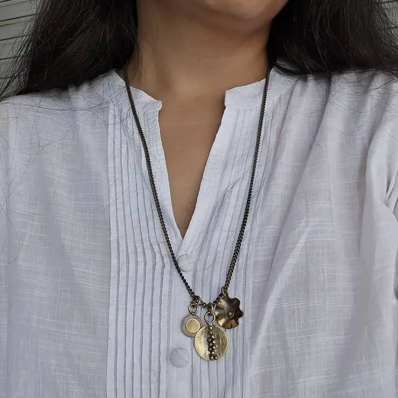 Marigold brass necklace