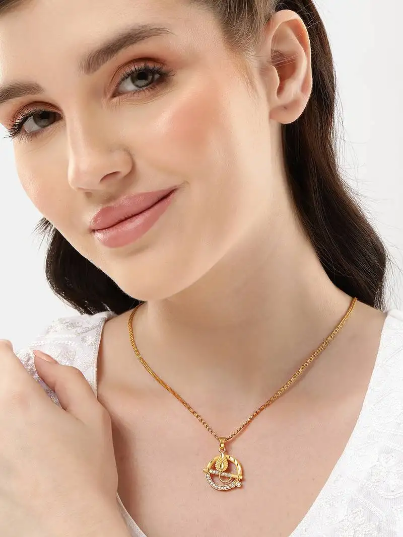 1 gram gold plated maa pendant necklace for women & men