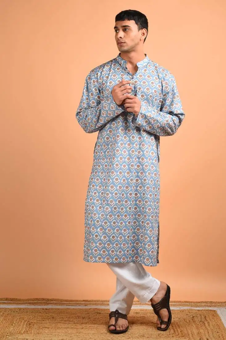 Grey cotton kurta