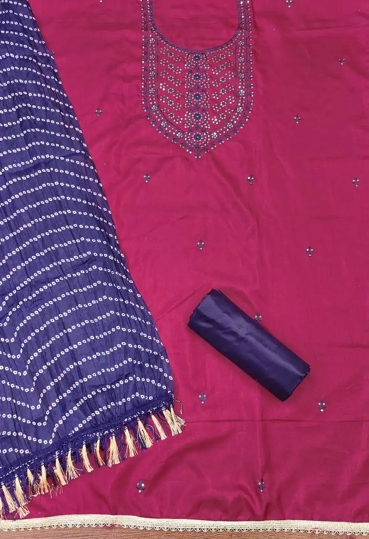 Women's rani embroidered dress material unstitched