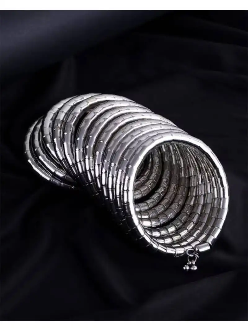 handmade silver plated spiral bangle