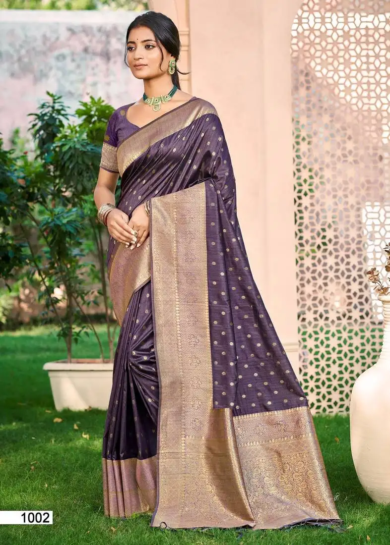 Sangam prints dark wine assam silk woven work traditional saree