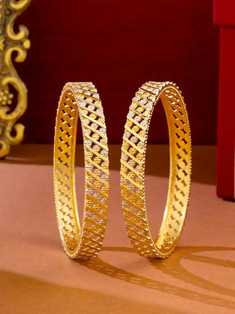 Women set of 2 gold plated traditional bangles