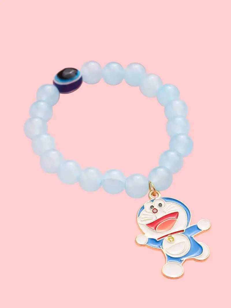 Unisex sky blue artificial beads stylish bracelet