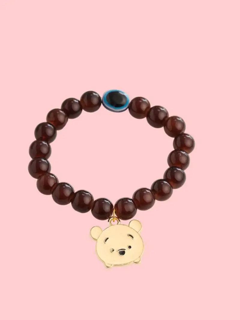 Unisex brown artificial beads stylish bracelet