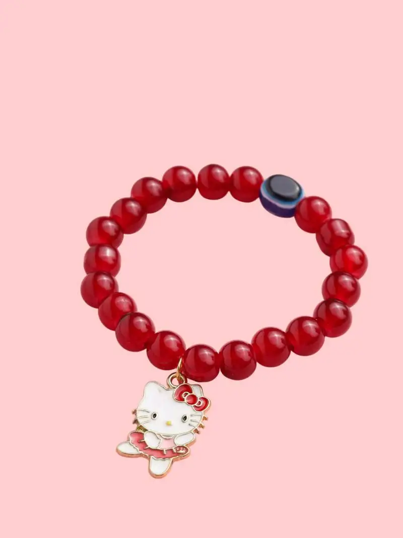 Unisex maroon artificial beads stylish bracelet