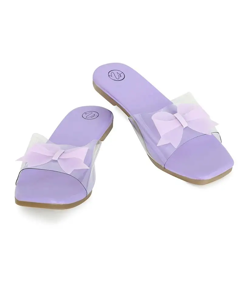 Lavender solid leather flats