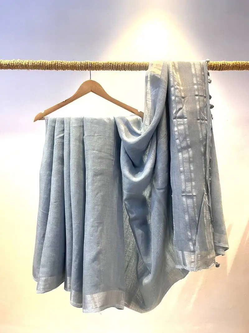 Linen grey saree with blouse