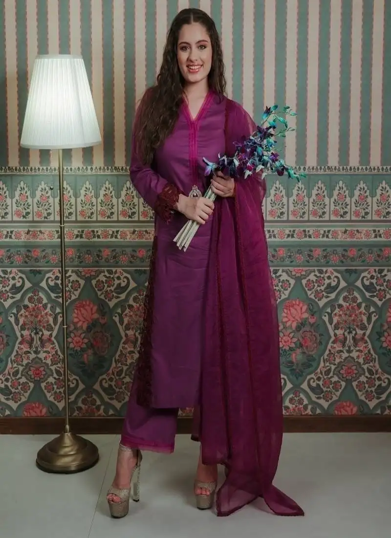 3 pc lawn coord set stitched