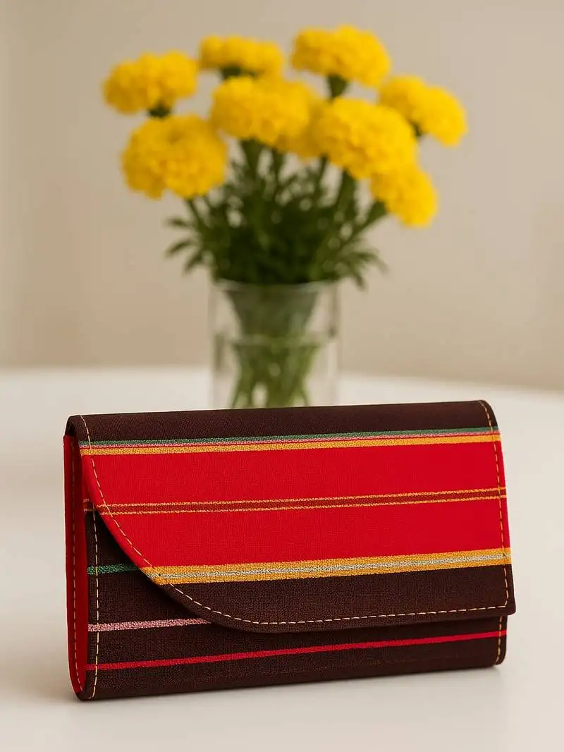 Striped design rectangular clutch
