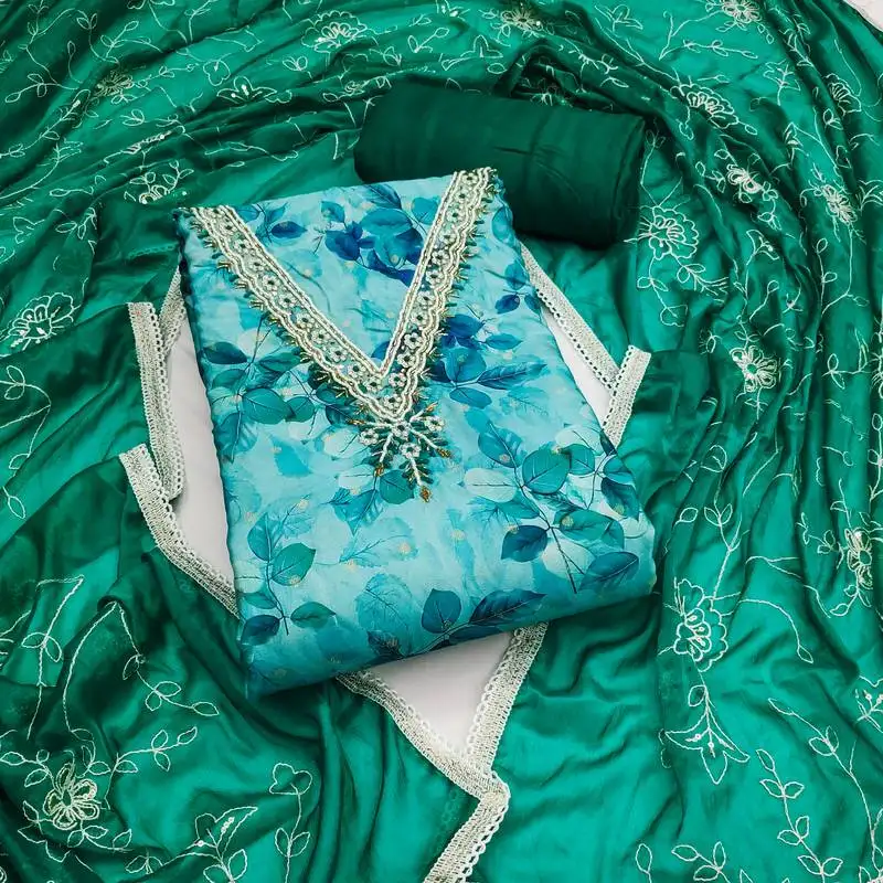 Women's multi unstitched digital print handwork banarasi cotton dress material (msmfc11573d)