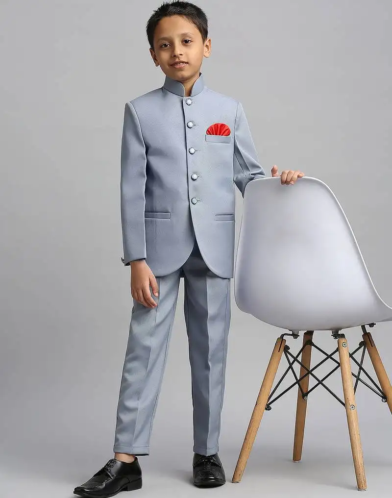 Full sleeves solid ethnic wear jodhpuri - sky blue