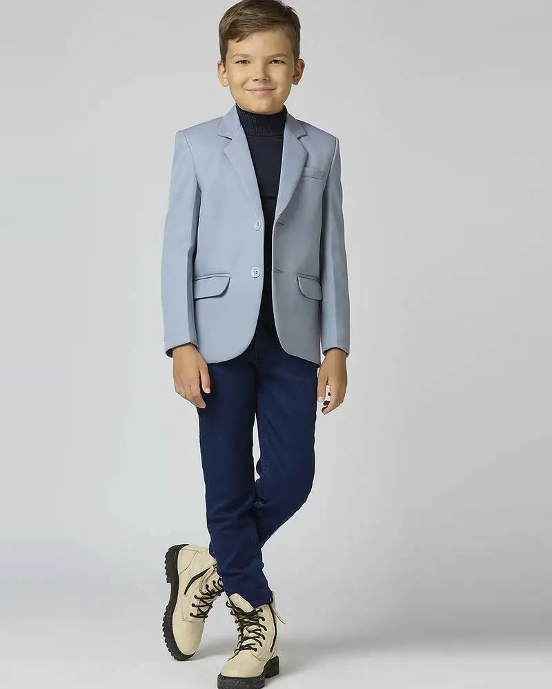 Full sleeves solid elegance blazer - grey