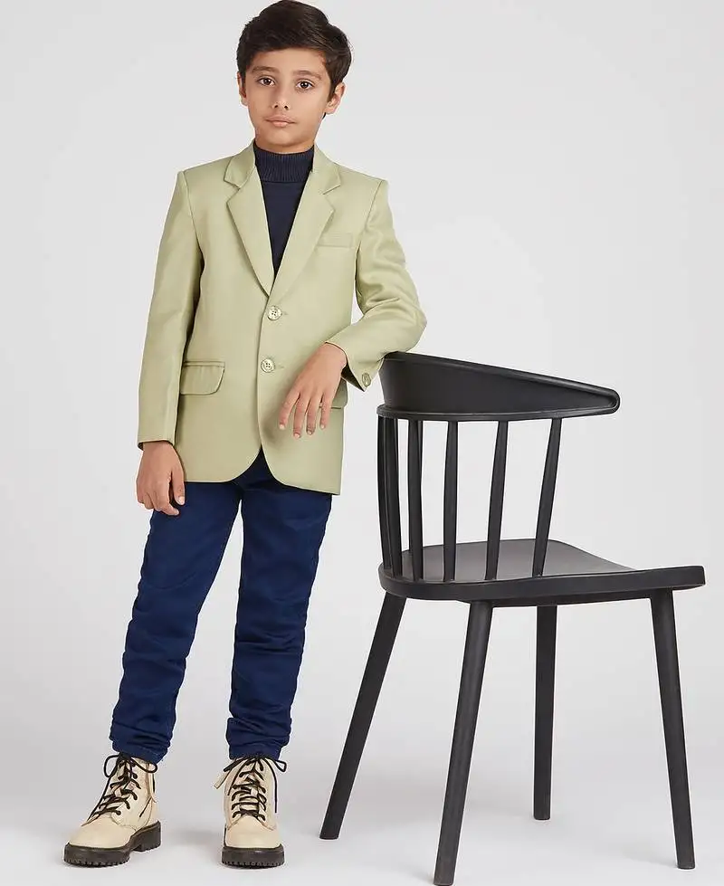 Full sleeves solid elegance blazer - pista green