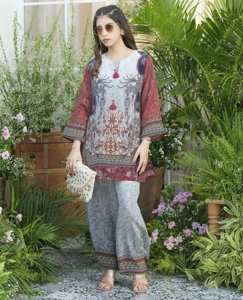 Palash cloud aqua blue crepe printed co ord sets