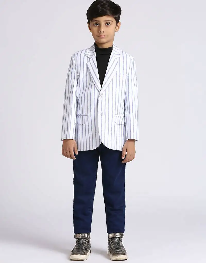 Full sleeves solid elegance blazer - blue