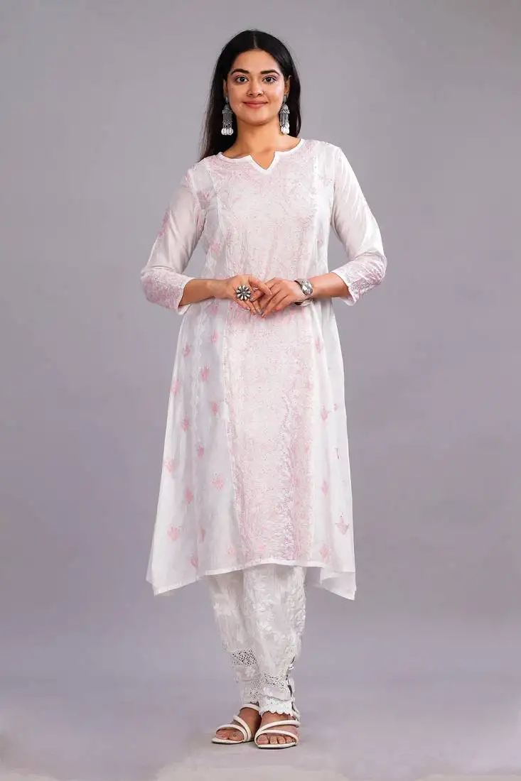 Zeenat-chikankari-chanderi-kurta