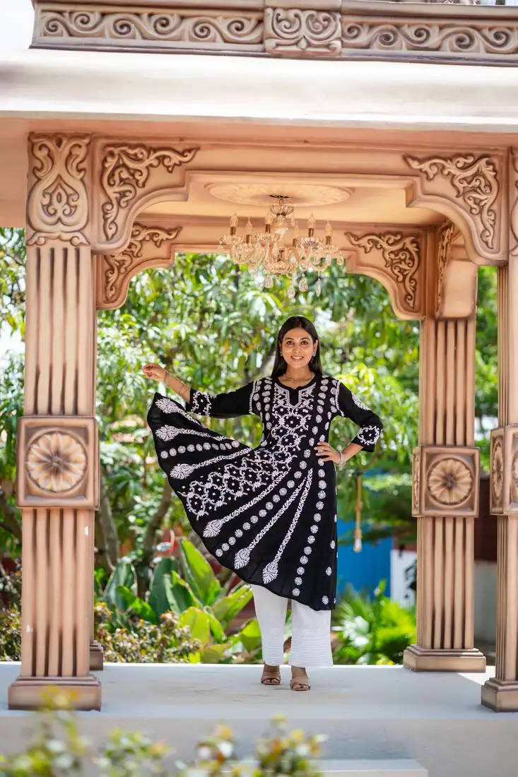 Anarkali-chanderi-kurta