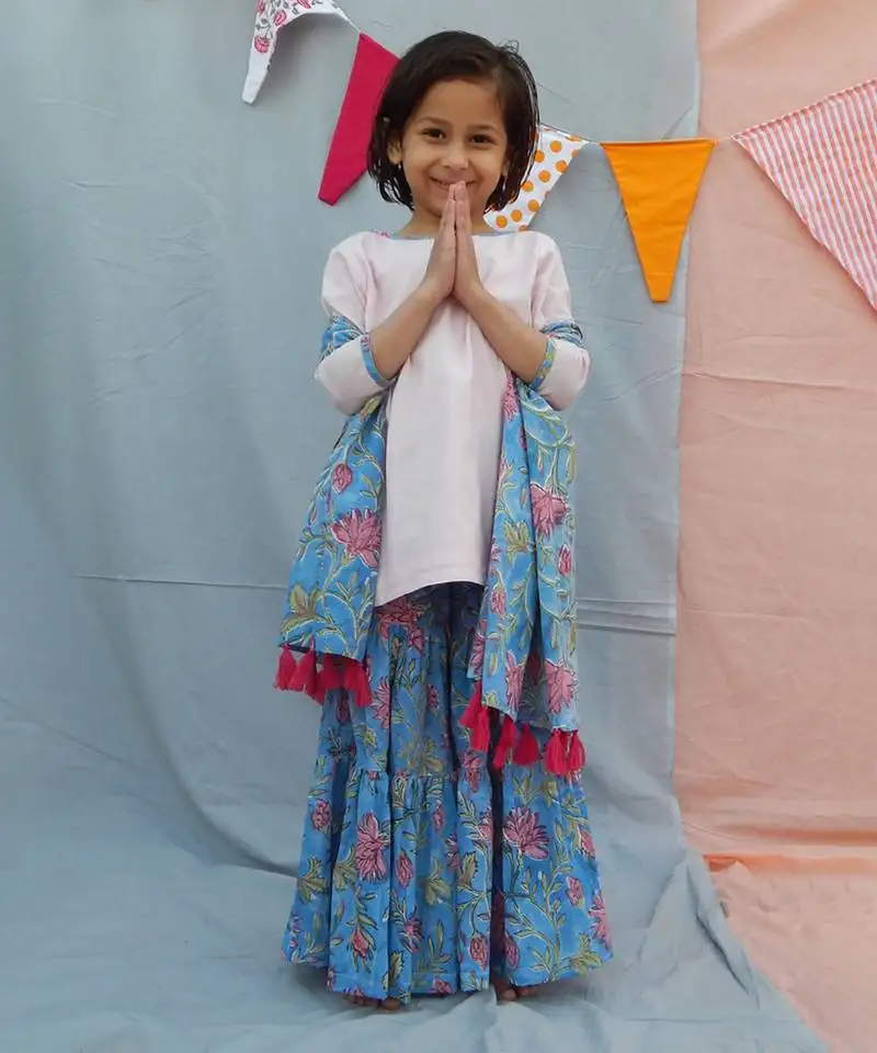 Pink cotton woven kurta pant and pant with dupatta