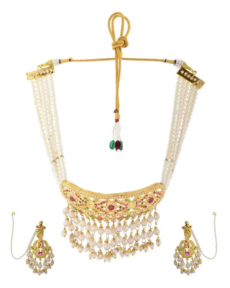 Heritage-inspired kundan & pearl necklace