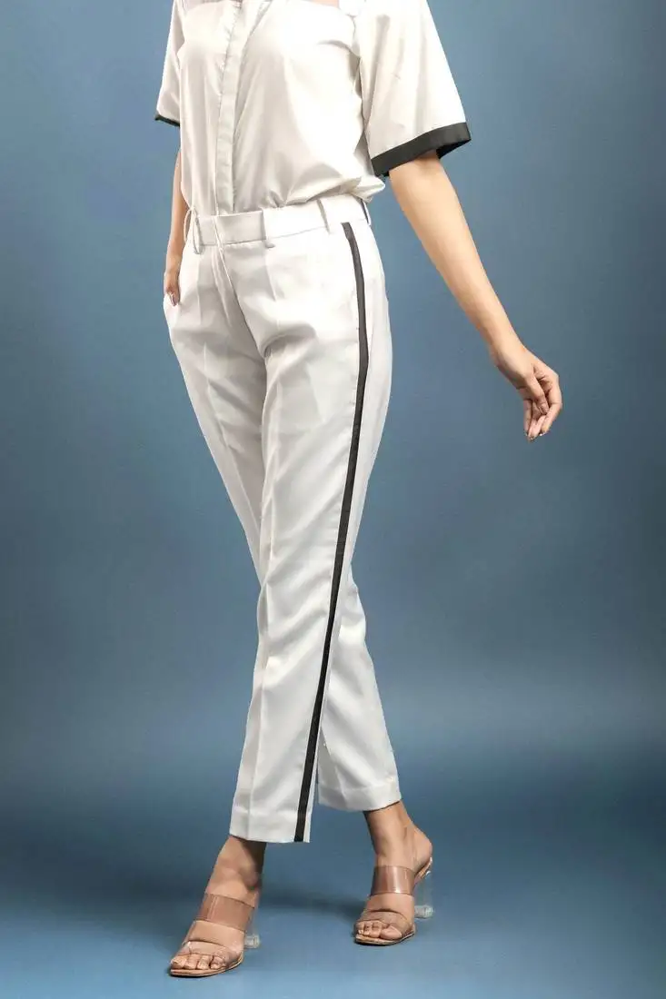 White tuxedo trouser