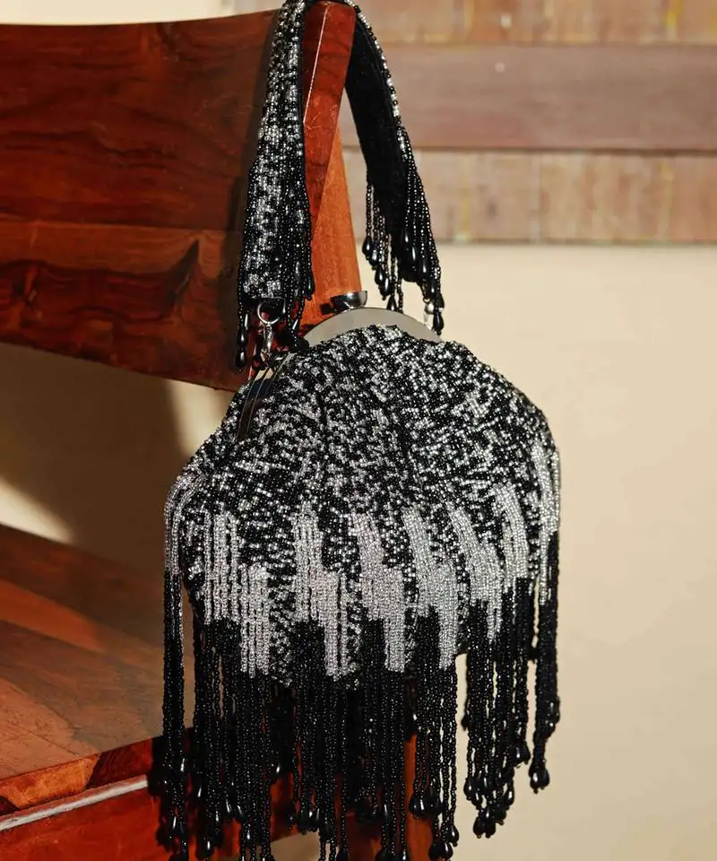 Black suede with detachable handle