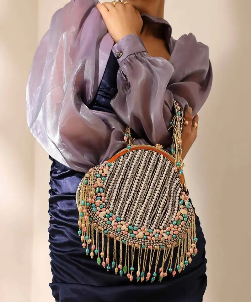 Black suede detachable handle