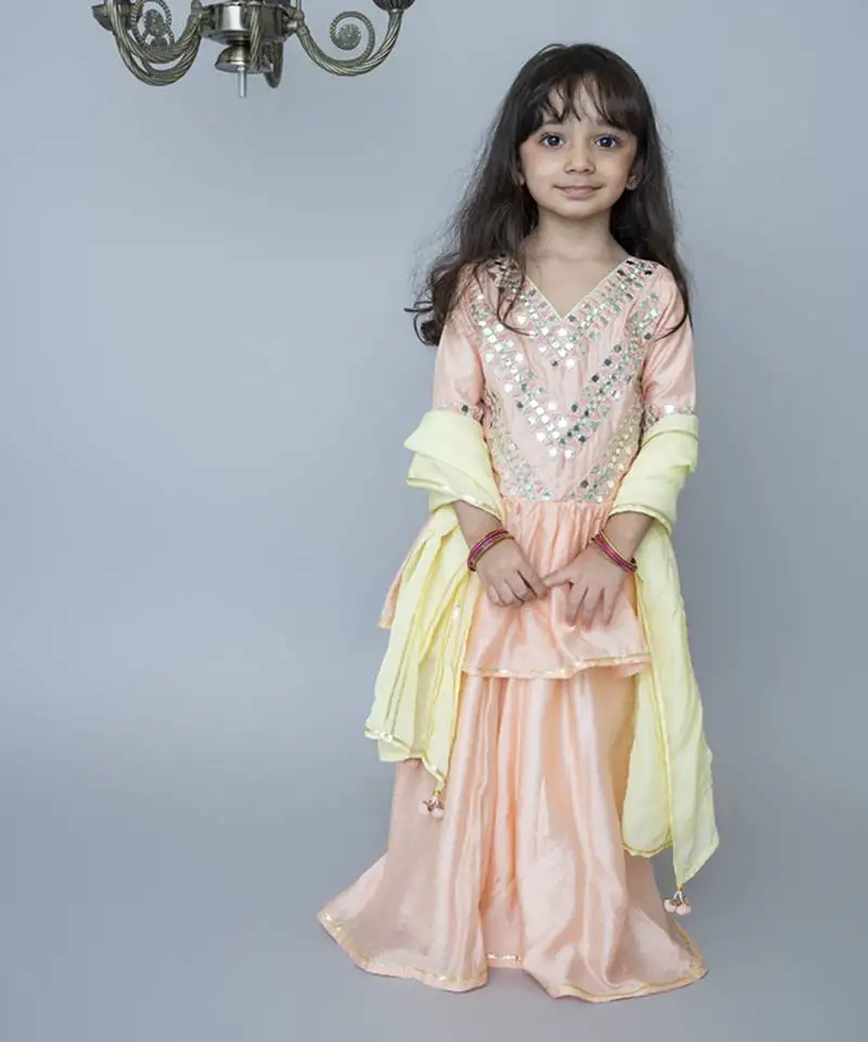 Red cotton hand woven traditional sharara with dupatta