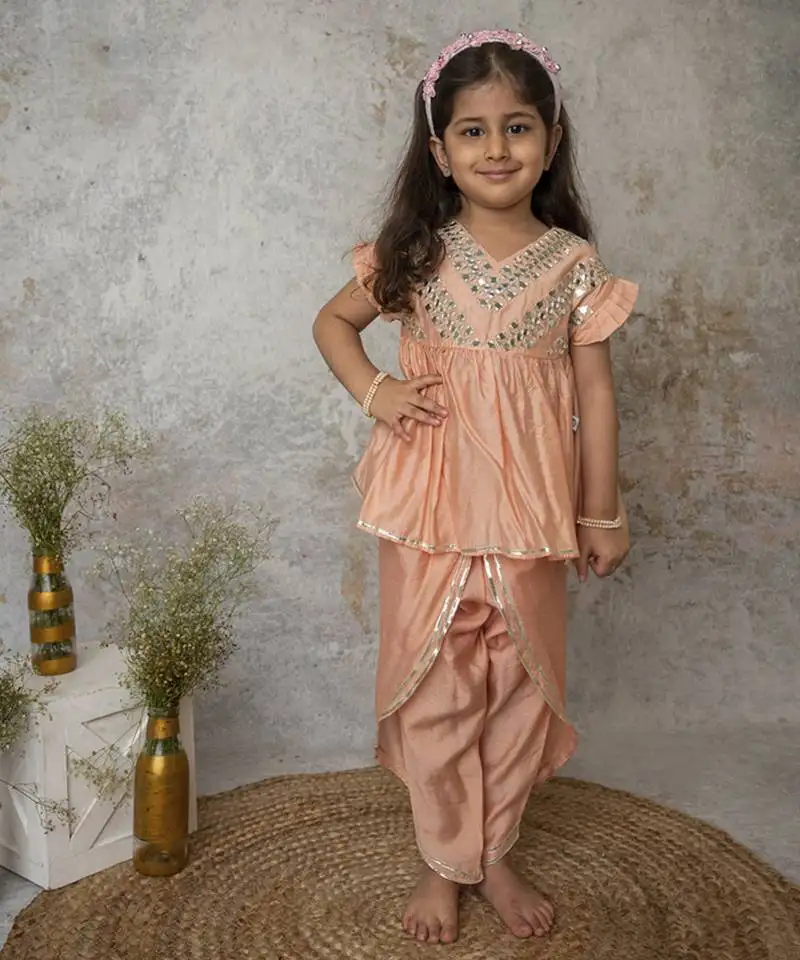 Red cotton hand woven traditional dhoti set