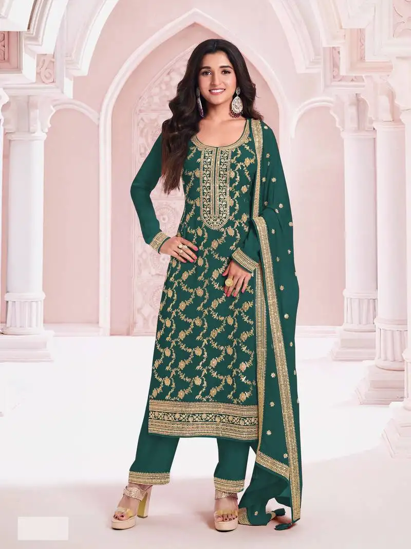 Rama embroidered pure jacquard viscos semi-pakistani salwar suit semi stitched