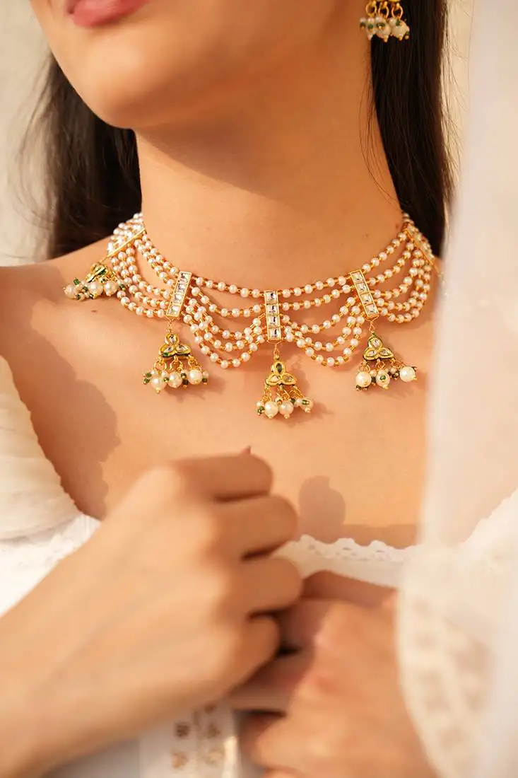 Pearl beads necklace set