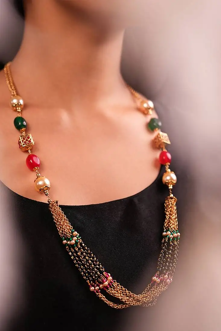 Ethereal quartz & pearl necklace set