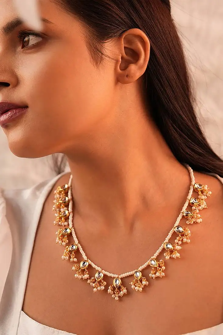Pearl grace pachi kundan necklace