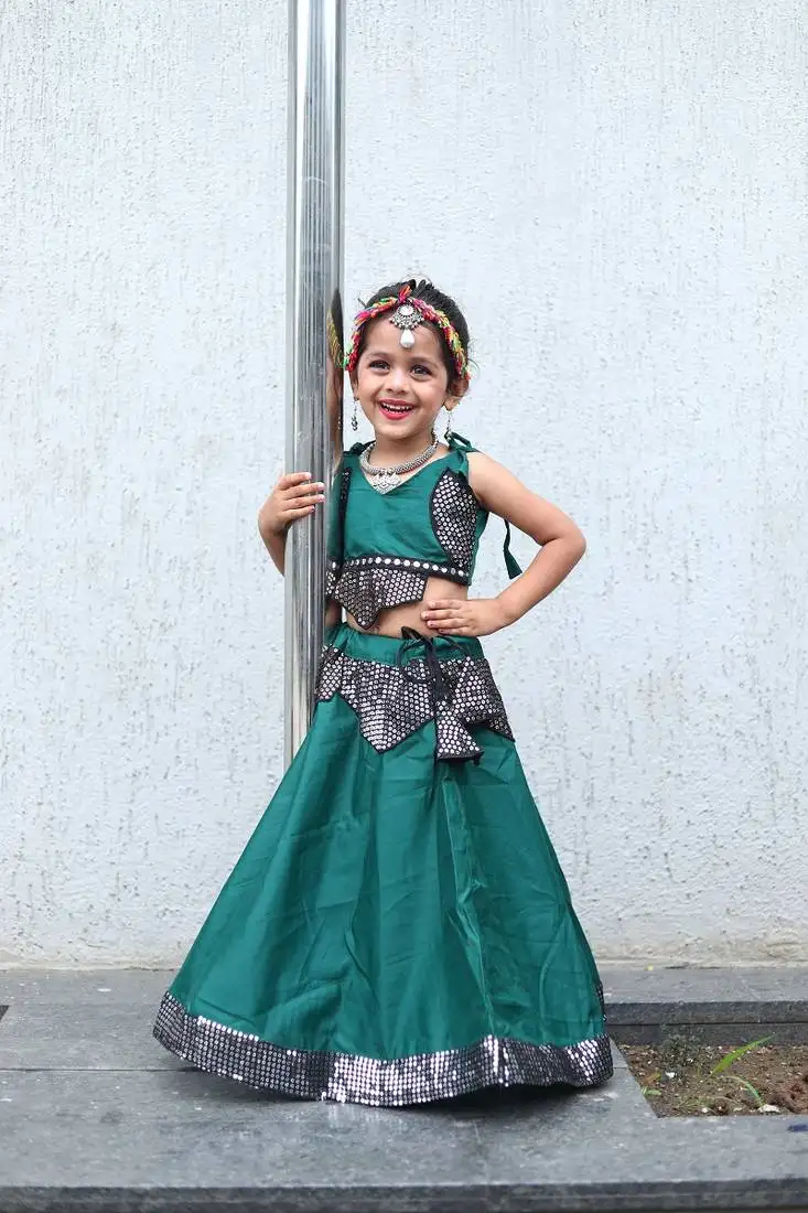 “roman silk navratri lehenga choli for kids | color splash edition 2025”