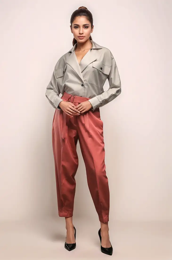 Beige batwing sleeve shirt