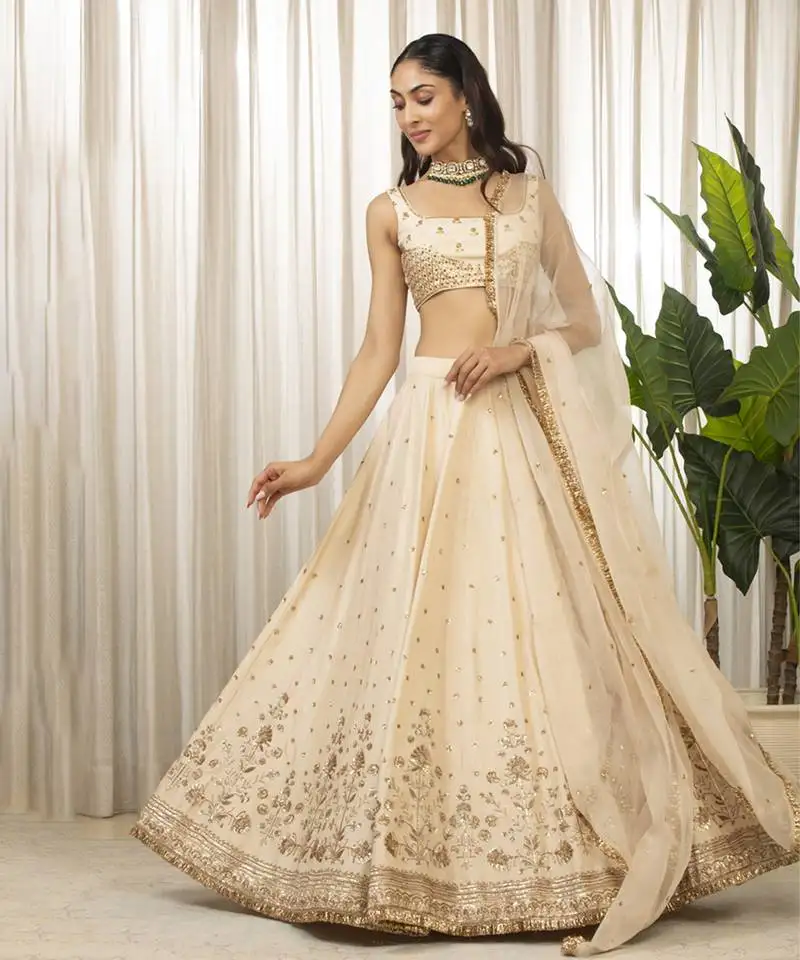 Cream lehenga set