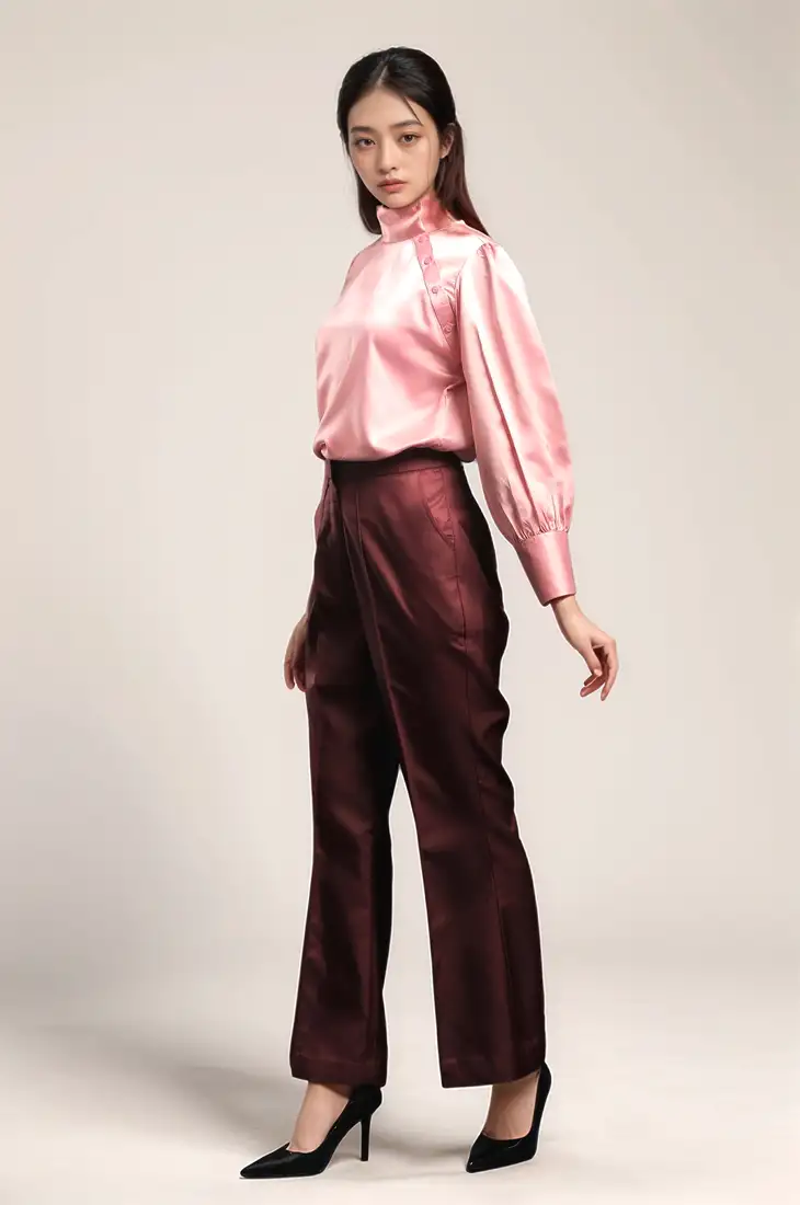 Pink high neck shirt