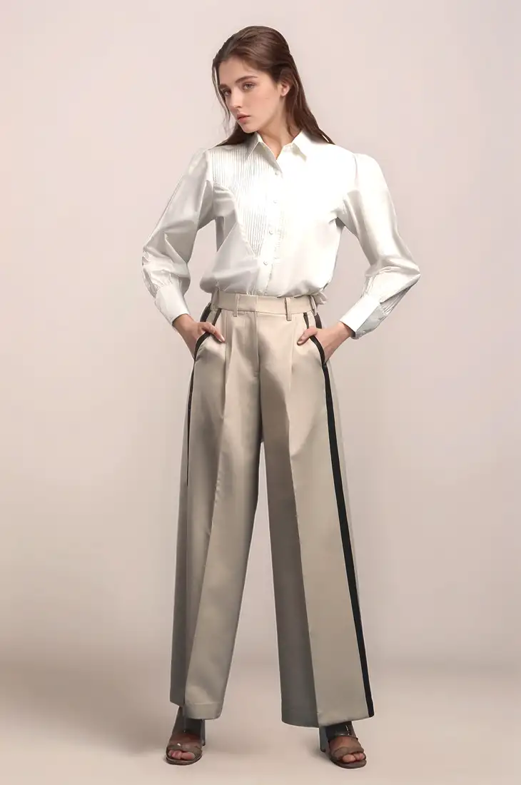 White tuxedo yoke shirt