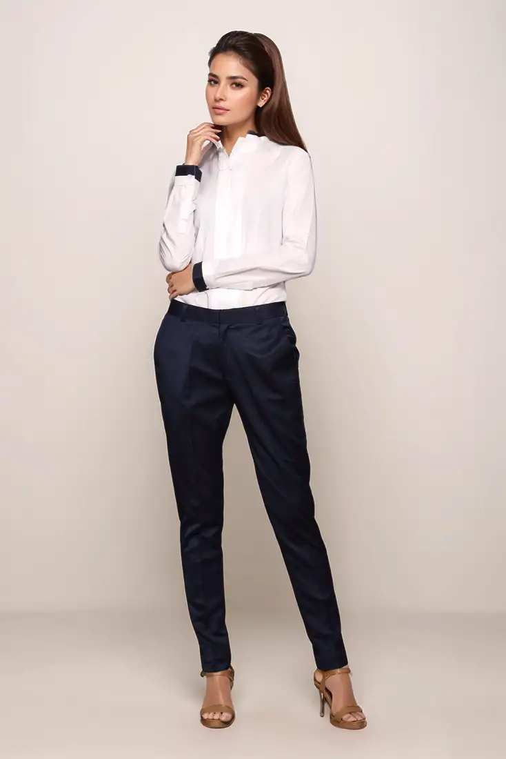 White pleated women shirt
