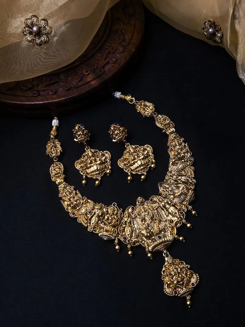 Unique long lord shiv parivar necklace set