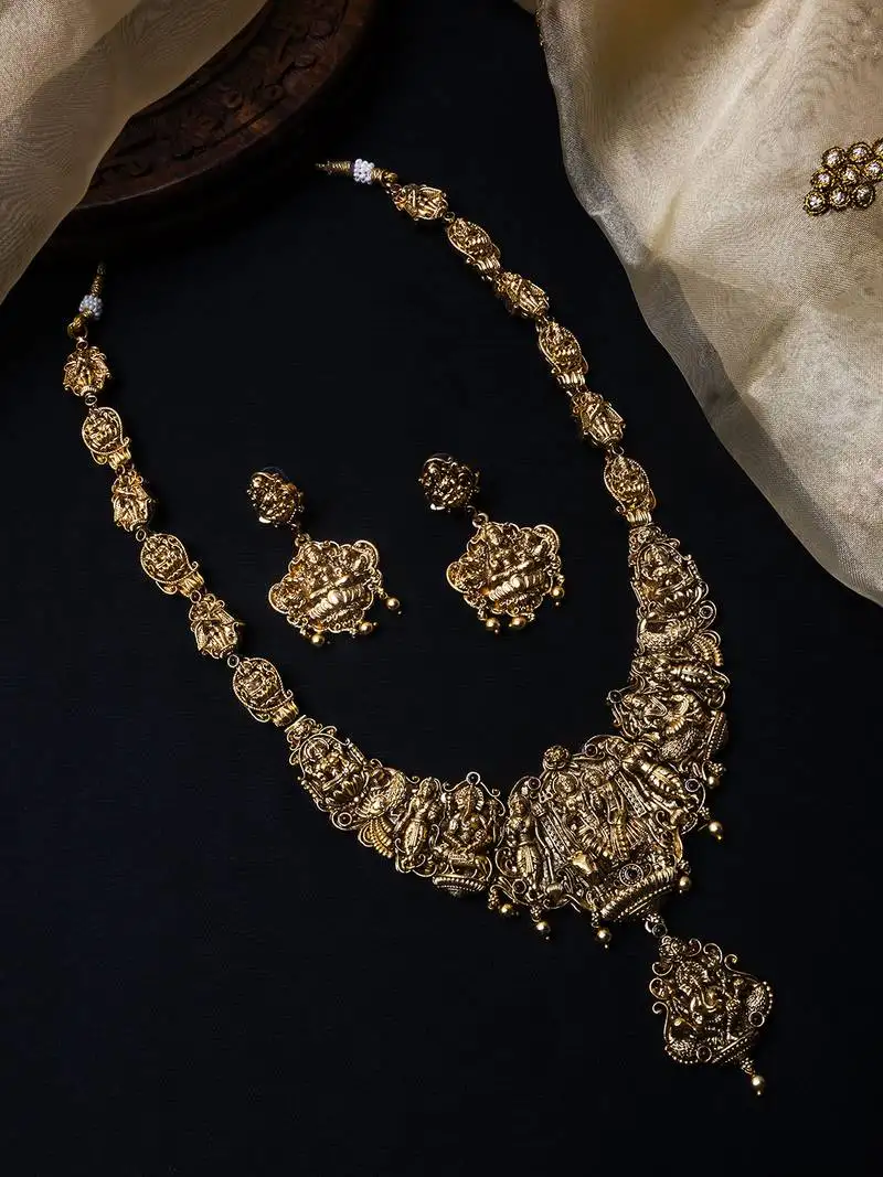 Lord shiv parivar style short necklace set