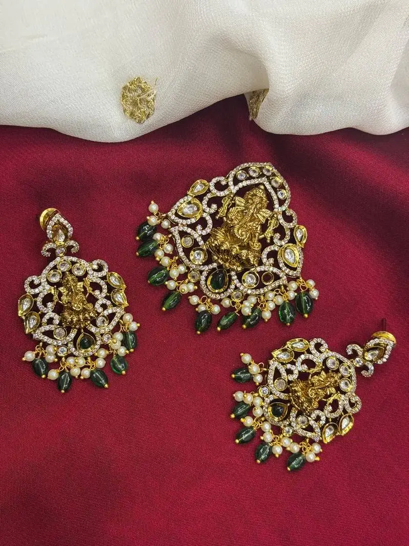 Ganesha pendent set south indian temple jewelry set