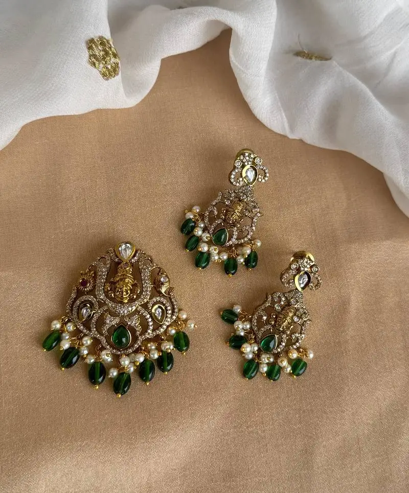 Balaji pendent set south indian temple jewelry set