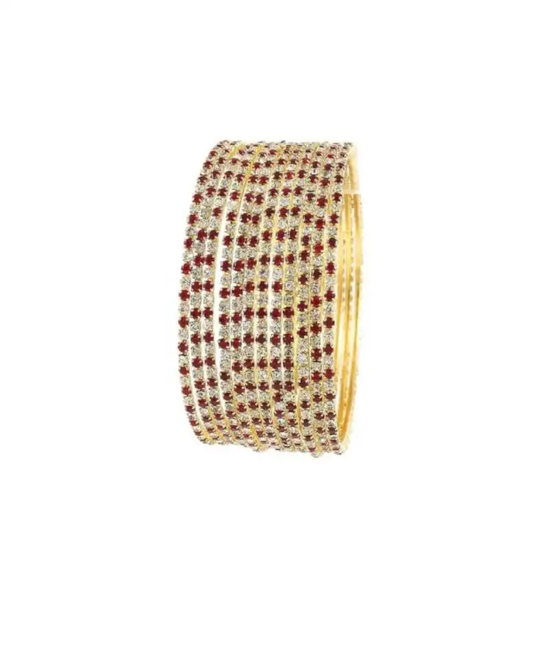 Sparkling elegance beautiful trendy bangles studded with cz bangles occasional wear for women size-2.8