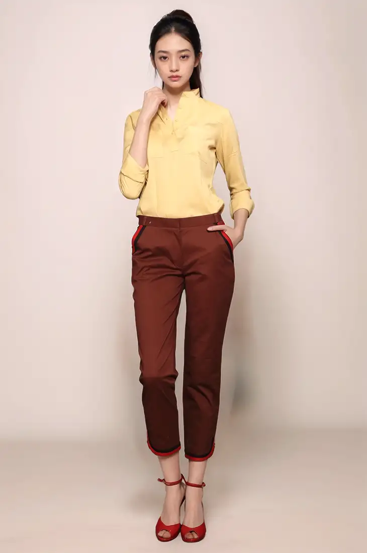 Beige mandarin shirt