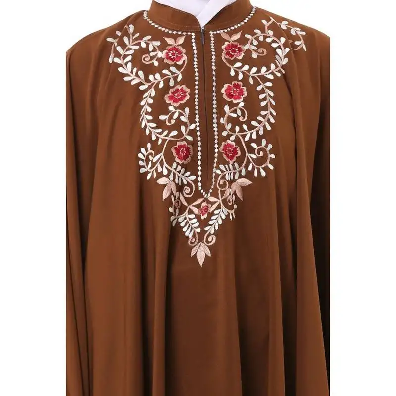 Rust arabian embroidery kaftan