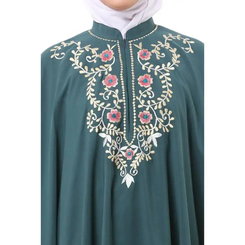 Teal arabian embroidery kaftan