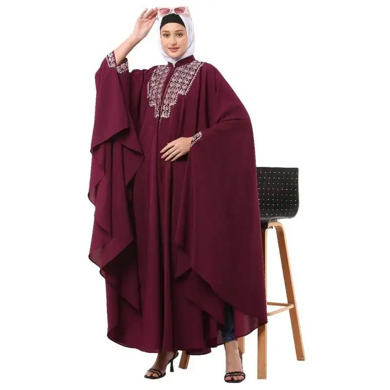 Wine irani kaftan with embroidery work